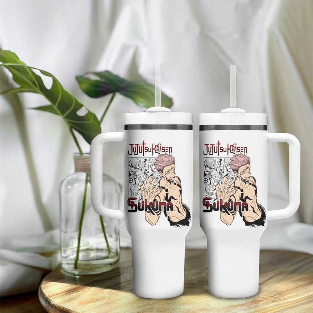 Sukuna - Jujutsu Kaisen Tumbler With Handle Pattern Anime Mix Manga Style TS04 Sukuna - Jujutsu Kaisen Tumbler With Handle Pattern Anime Mix Manga Style TS04