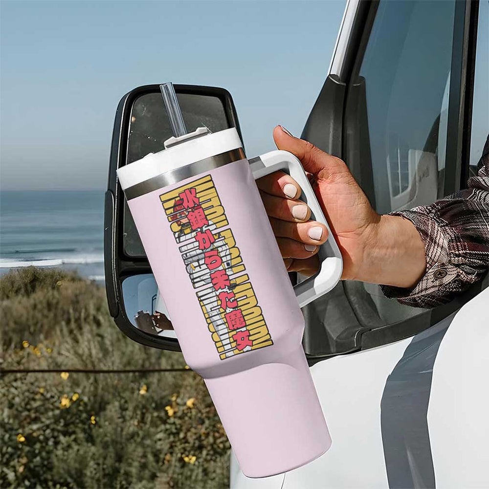 Suletta Mercury Gundam Witch from Mercury Tumbler With Handle Anime Style TS04 Suletta Mercury Gundam Witch from Mercury Tumbler With Handle Anime Style TS04
