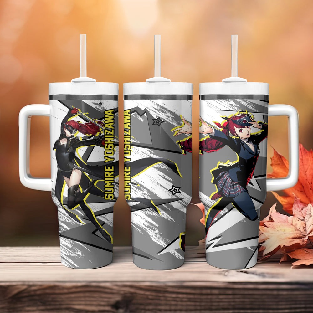 Sumire Yoshizawa Persona Tumbler With Handle Anime Mix Polygon Cyber Style TS04 Sumire Yoshizawa Persona Tumbler With Handle Anime Mix Polygon Cyber Style TS04