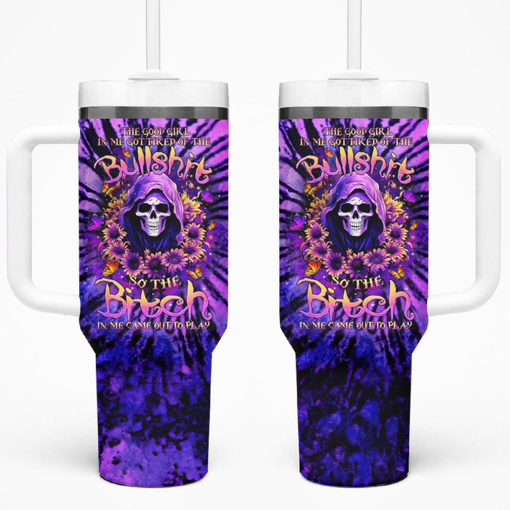 Sunflower Skull Tumbler With Handle She Is Sunshine Mixed With A Little Hurricane DT01 Sunflower Skull Tumbler With Handle She Is Sunshine Mixed With A Little Hurricane DT01