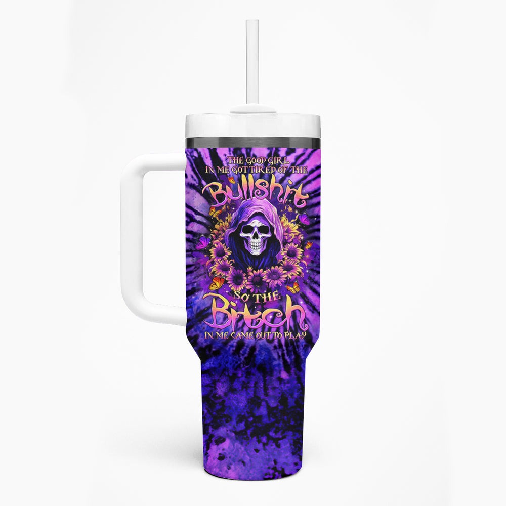 Sunflower Skull Tumbler With Handle She Is Sunshine Mixed With A Little Hurricane DT01 Sunflower Skull Tumbler With Handle She Is Sunshine Mixed With A Little Hurricane DT01