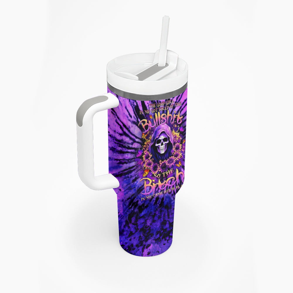 Sunflower Skull Tumbler With Handle She Is Sunshine Mixed With A Little Hurricane DT01 Sunflower Skull Tumbler With Handle She Is Sunshine Mixed With A Little Hurricane DT01