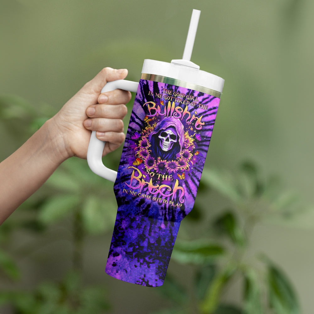 Sunflower Skull Tumbler With Handle She Is Sunshine Mixed With A Little Hurricane DT01 Sunflower Skull Tumbler With Handle She Is Sunshine Mixed With A Little Hurricane DT01