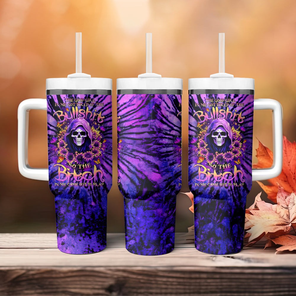 Sunflower Skull Tumbler With Handle She Is Sunshine Mixed With A Little Hurricane DT01 Sunflower Skull Tumbler With Handle She Is Sunshine Mixed With A Little Hurricane DT01