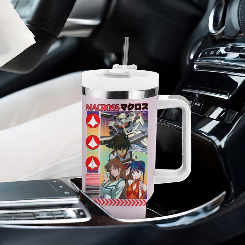 Super Dimension Fortress Macross Tumbler With Handle Anime Style TS04 Super Dimension Fortress Macross Tumbler With Handle Anime Style TS04