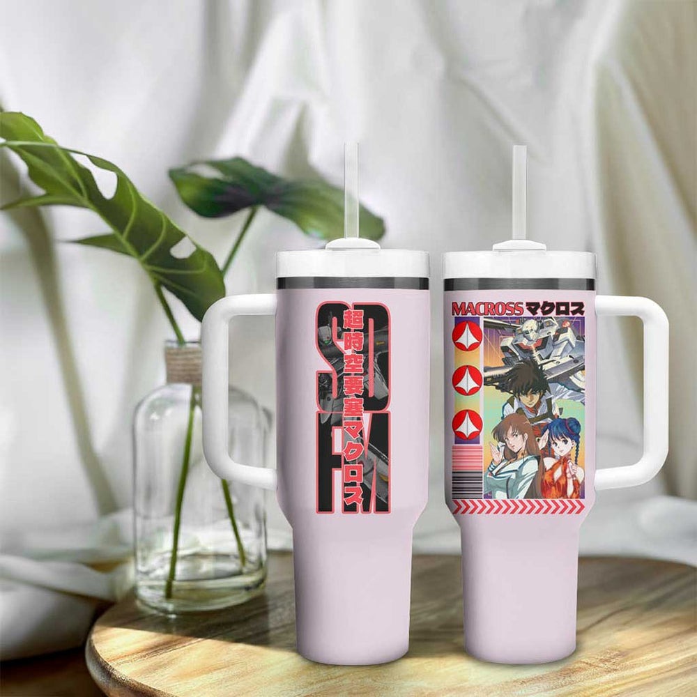 Super Dimension Fortress Macross Tumbler With Handle Anime Style TS04 Super Dimension Fortress Macross Tumbler With Handle Anime Style TS04