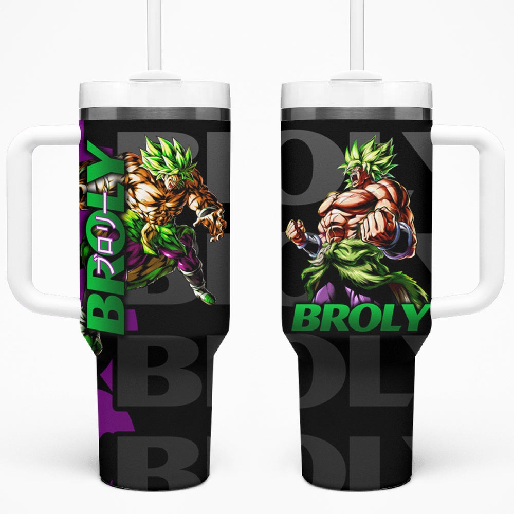 Super Saijan Broly - Dragon Ball Tumbler With Handle Anime Mix Pattern Style TS04 Super Saijan Broly - Dragon Ball Tumbler With Handle Anime Mix Pattern Style TS04