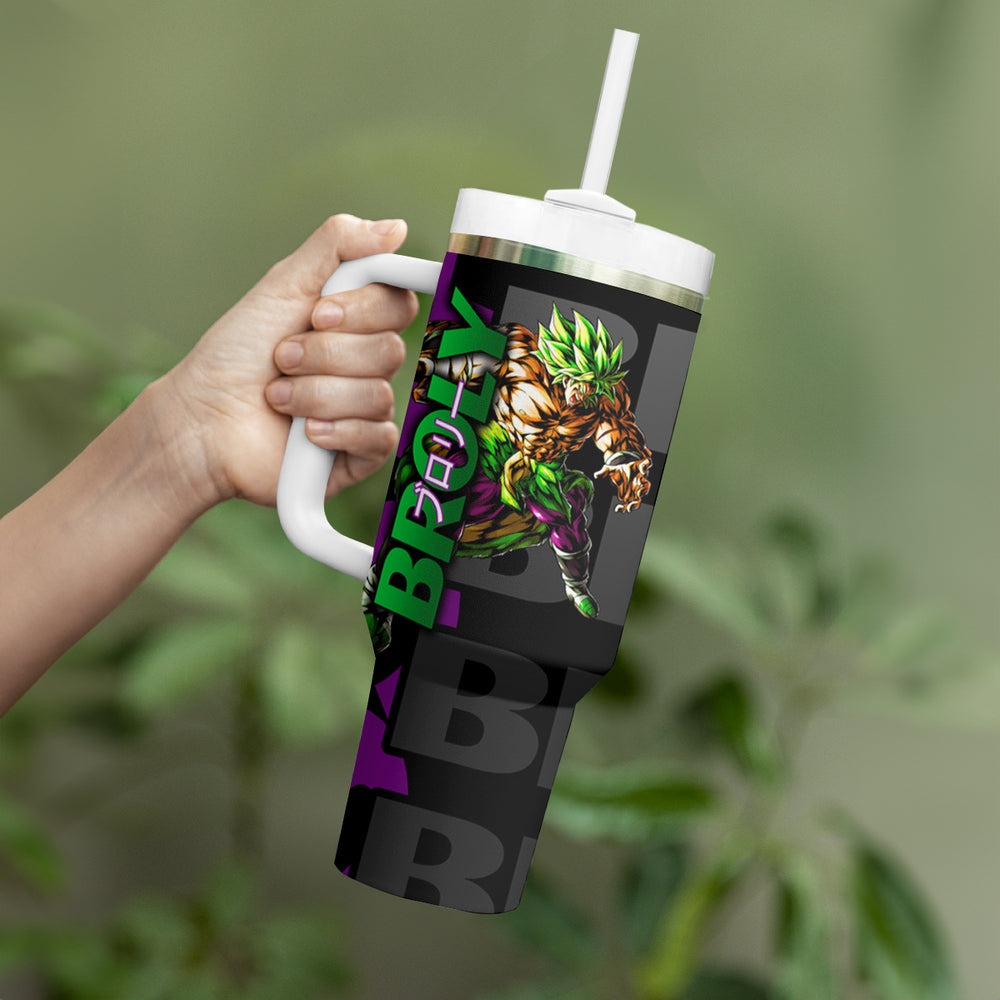 Super Saijan Broly - Dragon Ball Tumbler With Handle Anime Mix Pattern Style TS04 Super Saijan Broly - Dragon Ball Tumbler With Handle Anime Mix Pattern Style TS04