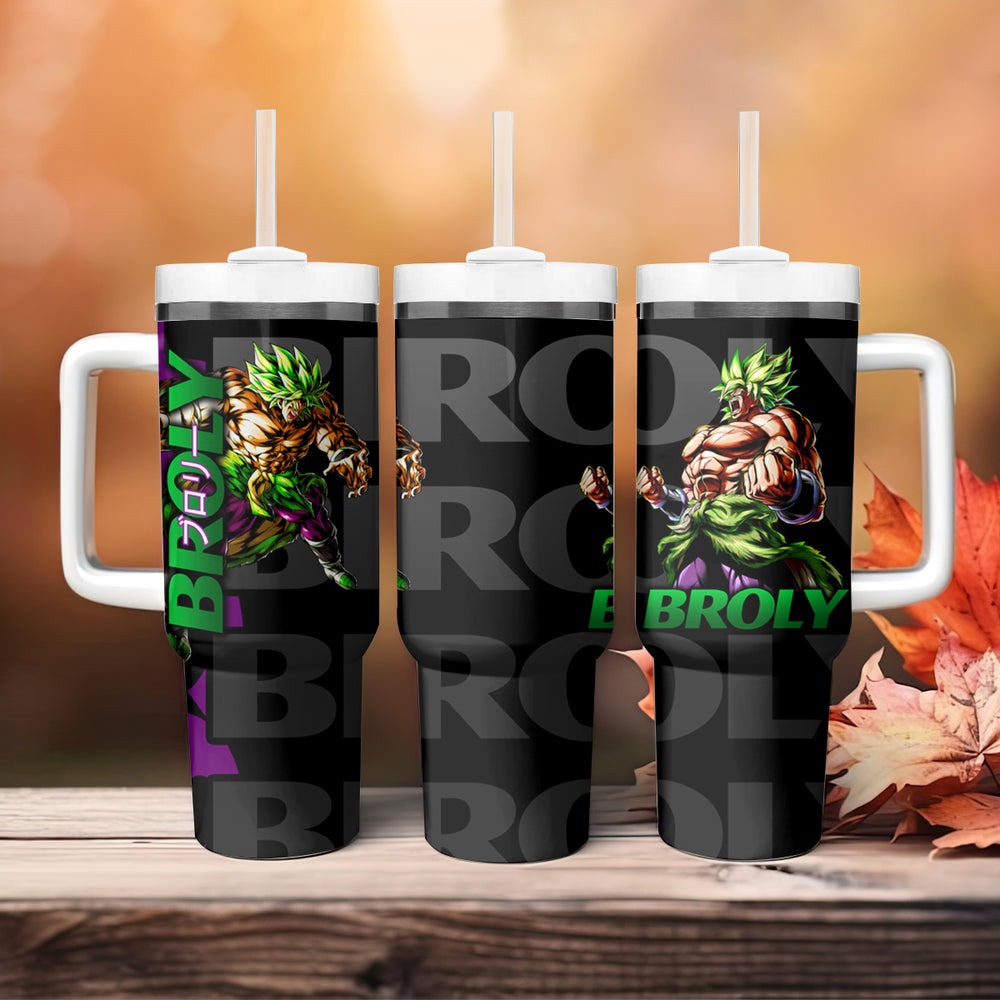 Super Saijan Broly - Dragon Ball Tumbler With Handle Anime Mix Pattern Style TS04 Super Saijan Broly - Dragon Ball Tumbler With Handle Anime Mix Pattern Style TS04