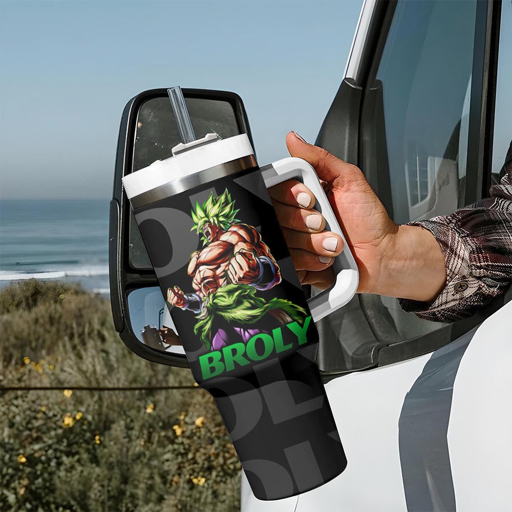 Super Saijan Broly - Dragon Ball Tumbler With Handle Anime Mix Pattern Style TS04 Super Saijan Broly - Dragon Ball Tumbler With Handle Anime Mix Pattern Style TS04