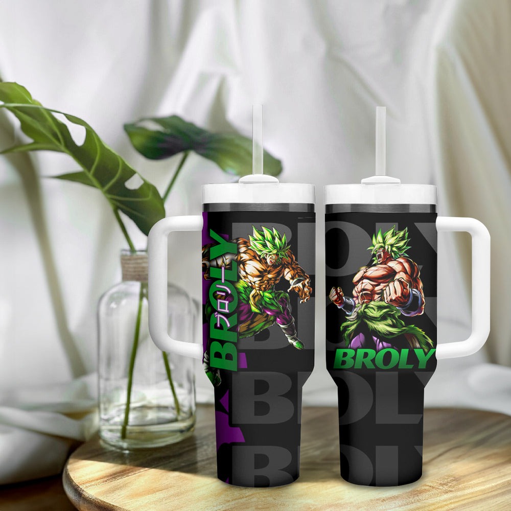 Super Saijan Broly - Dragon Ball Tumbler With Handle Anime Mix Pattern Style TS04 Super Saijan Broly - Dragon Ball Tumbler With Handle Anime Mix Pattern Style TS04