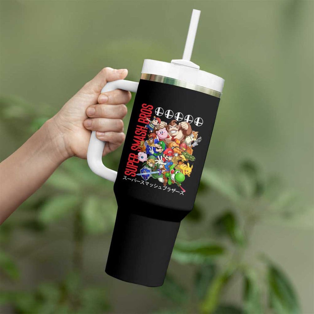 Super Smash Bros Tumbler With Handle Anime Style TS04 Super Smash Bros Tumbler With Handle Anime Style TS04