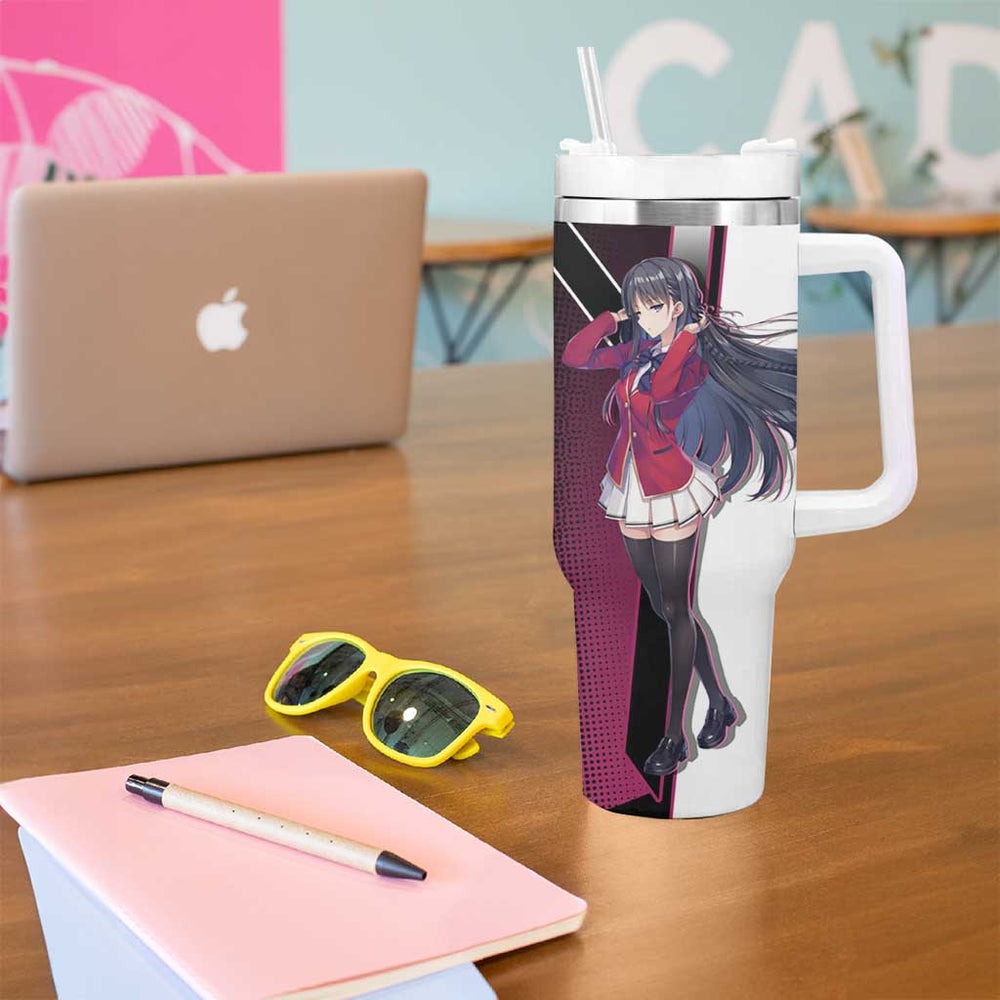 Suzune Horikita Tumbler With Handle Elegant School Anime Style TS04 Suzune Horikita Tumbler With Handle Elegant School Anime Style TS04