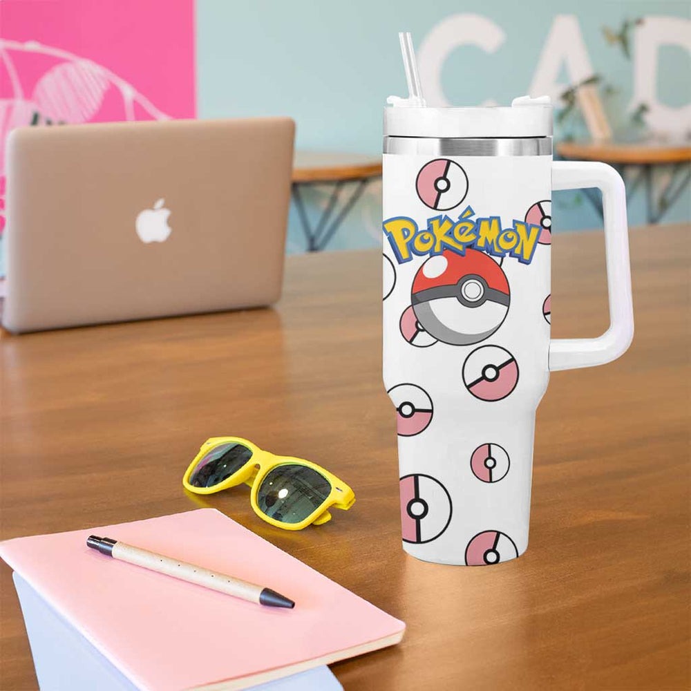 Sylveon - Poke Ball Tumbler With Handle Anime Style TS04 Sylveon - Poke Ball Tumbler With Handle Anime Style TS04