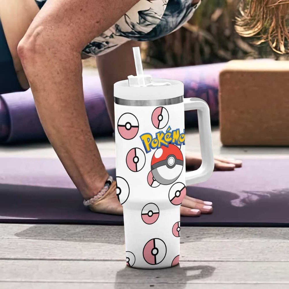 Sylveon - Poke Ball Tumbler With Handle Anime Style TS04 Sylveon - Poke Ball Tumbler With Handle Anime Style TS04