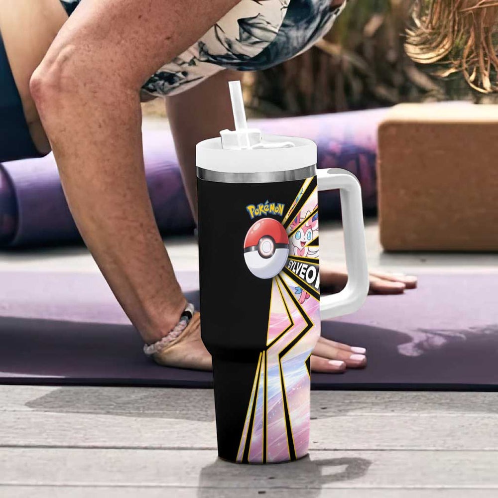 Sylveon Poké Tumbler With Handle Pastel Ribbon Comic Style TS04 Sylveon Poké Tumbler With Handle Pastel Ribbon Comic Style TS04