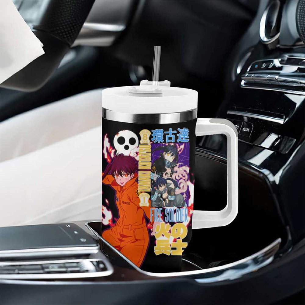 Tamaki Kotatsu Fire Force Tumbler With Handle Japan Anime Style TS04