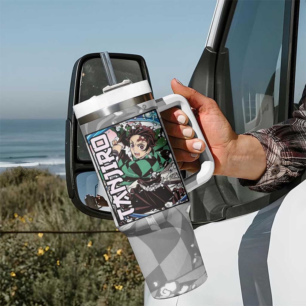 Tanjiro Kamado - Demon Slayer Tumbler With Handle Anime Style TS04 Tanjiro Kamado - Demon Slayer Tumbler With Handle Anime Style TS04