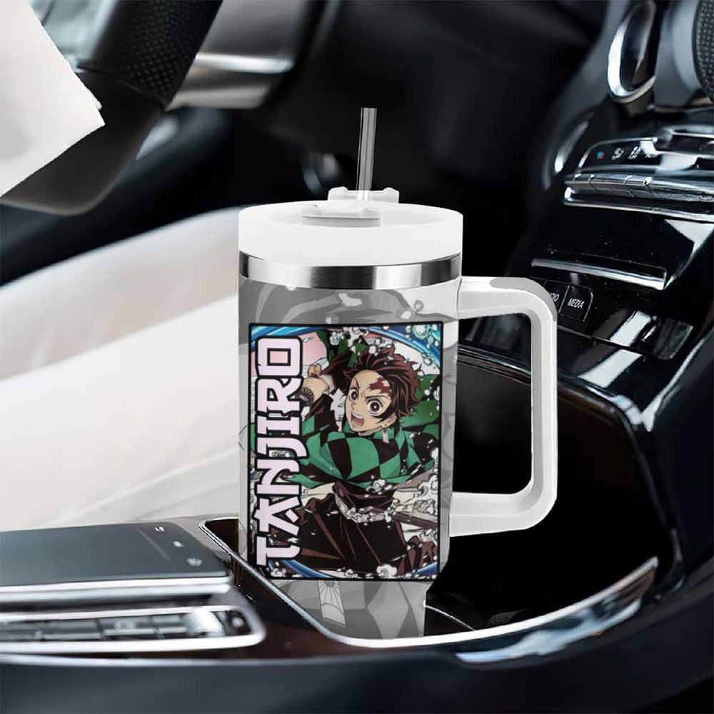 Tanjiro Kamado - Demon Slayer Tumbler With Handle Anime Style TS04 Tanjiro Kamado - Demon Slayer Tumbler With Handle Anime Style TS04