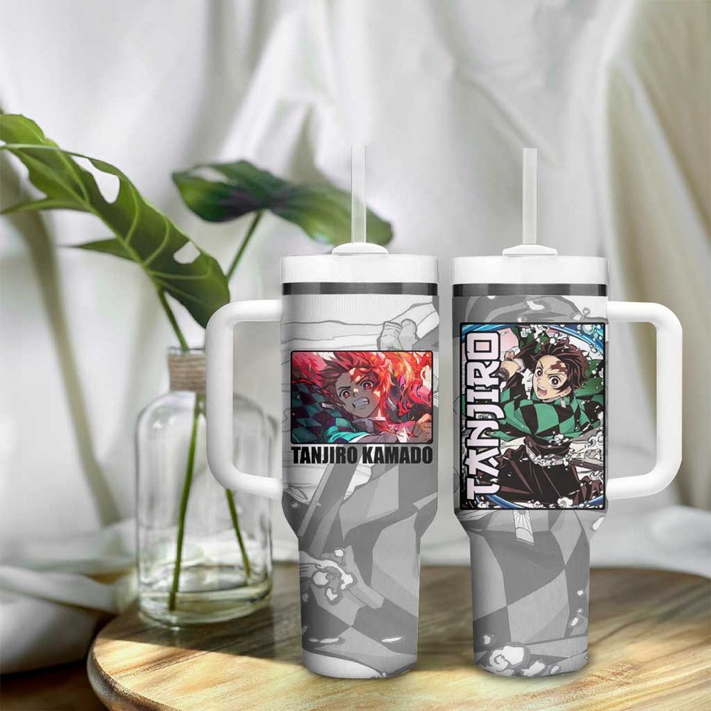Tanjiro Kamado - Demon Slayer Tumbler With Handle Anime Style TS04 Tanjiro Kamado - Demon Slayer Tumbler With Handle Anime Style TS04