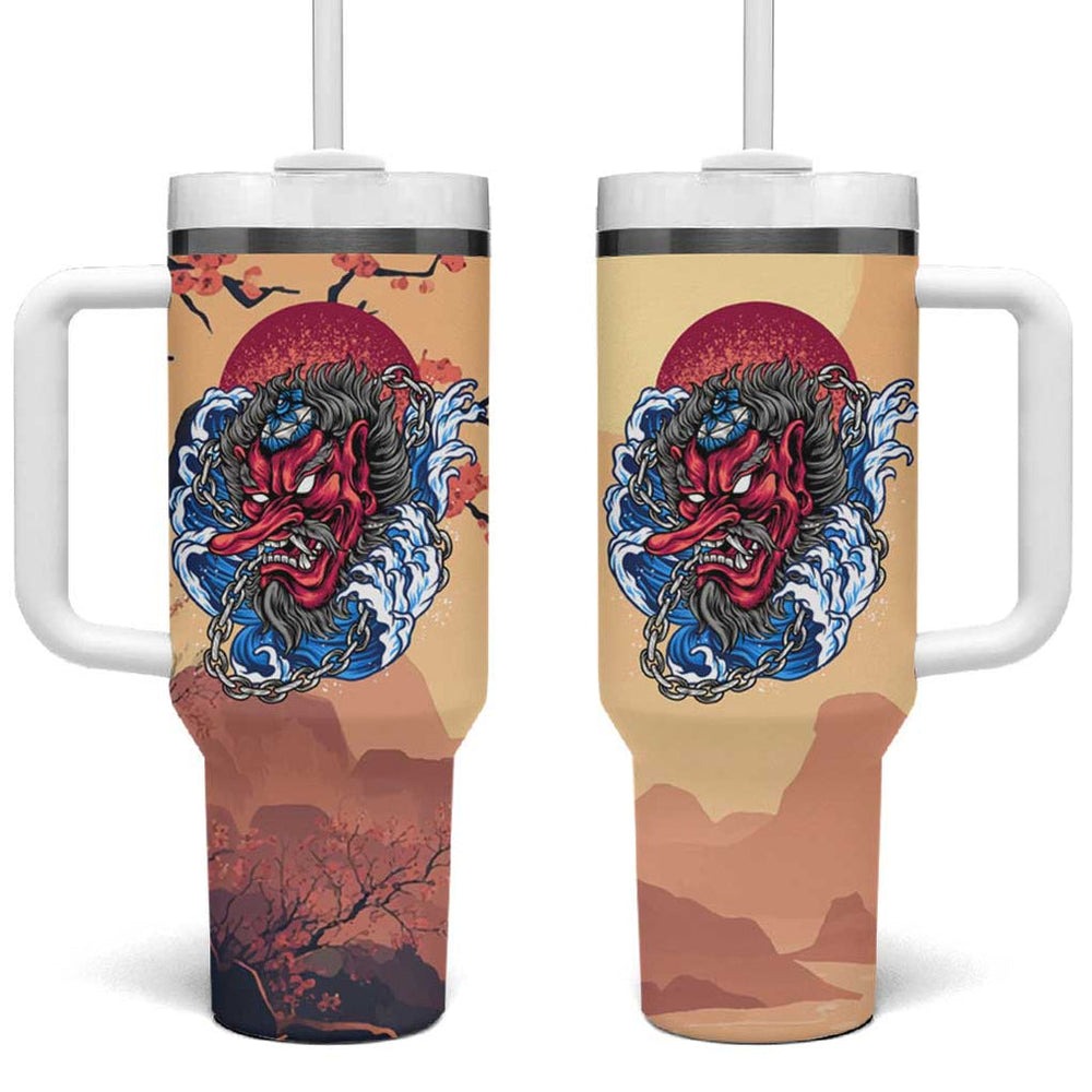 Tengu Tumbler With Handle Japan Art Style TS04 Tengu Tumbler With Handle Japan Art Style TS04