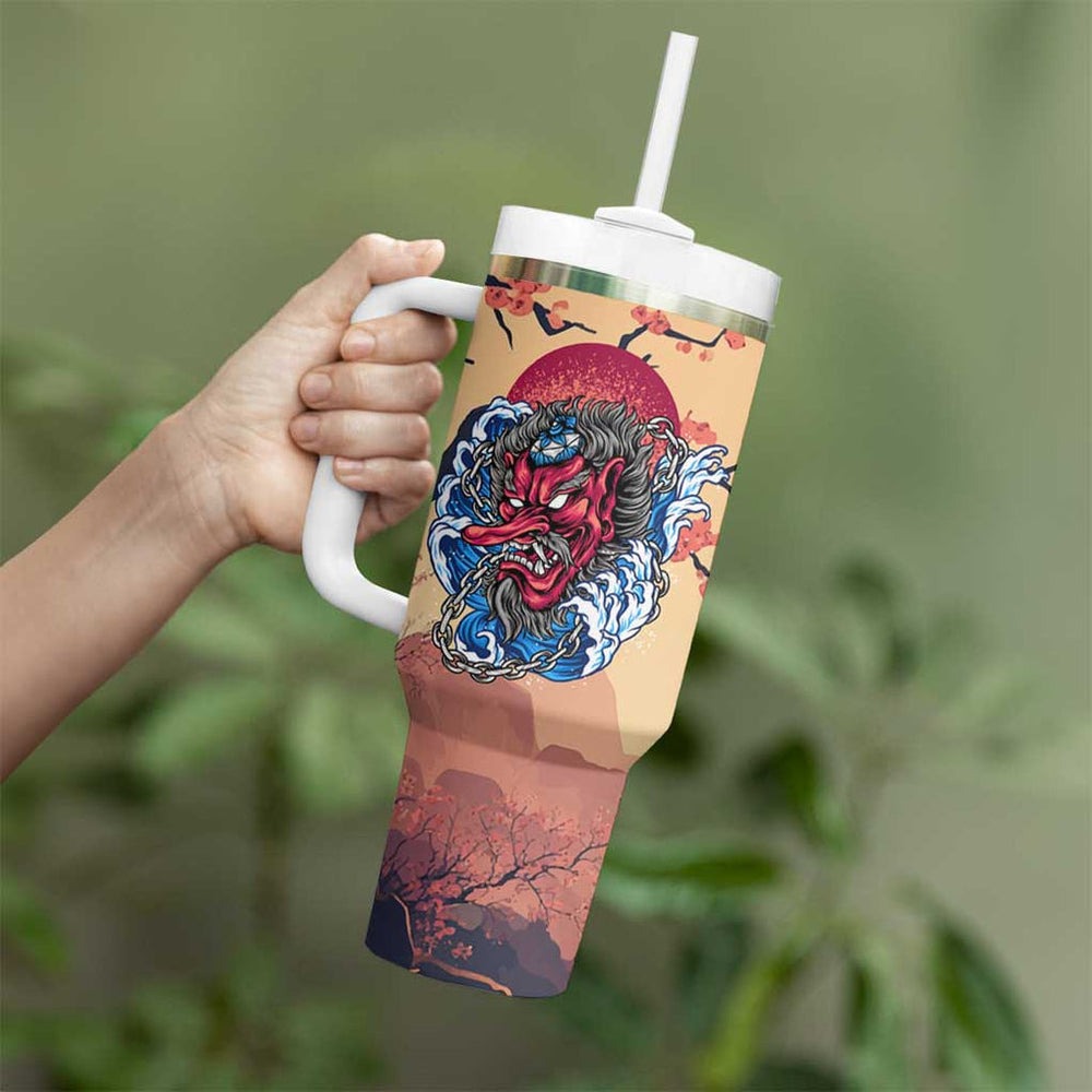 Tengu Tumbler With Handle Japan Art Style TS04 Tengu Tumbler With Handle Japan Art Style TS04