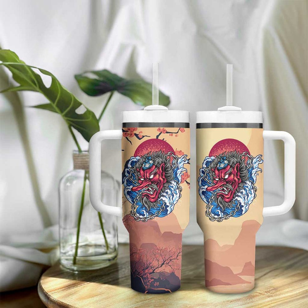 Tengu Tumbler With Handle Japan Art Style TS04 Tengu Tumbler With Handle Japan Art Style TS04
