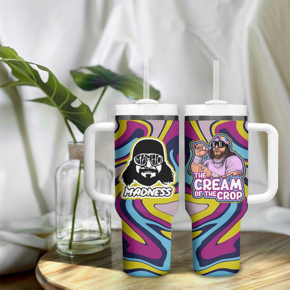 The Cream of the Crop Trippy Randy Savage Pop Culture Tumbler With Handle Anime Style TS04