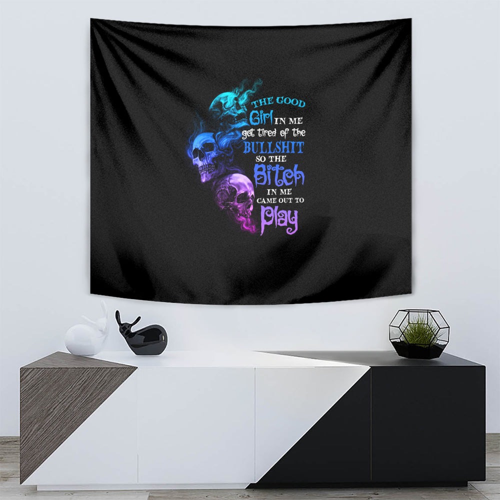 The Good Girl In Me Got Tired Skull Rose Tumbler With Handle TS04