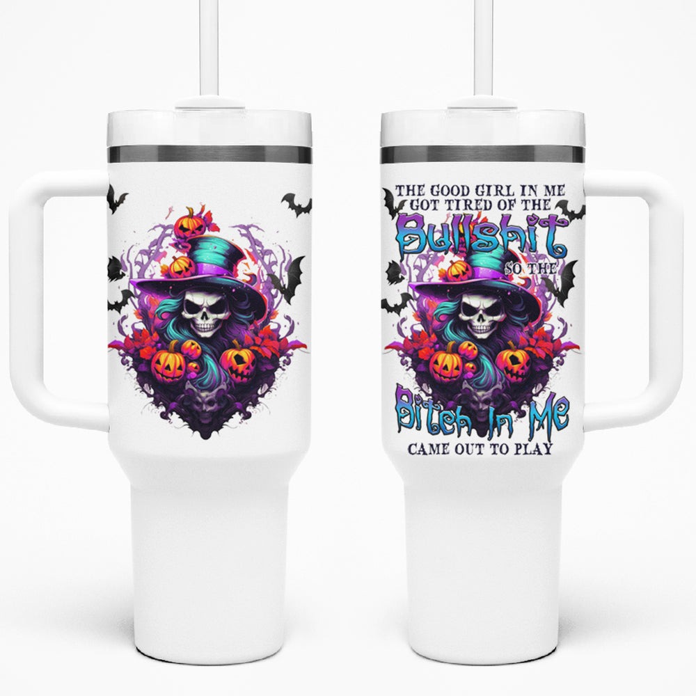 The Good Girl In Me Halloween Witch Tumbler With Handle TS04 The Good Girl In Me Halloween Witch Tumbler With Handle TS04