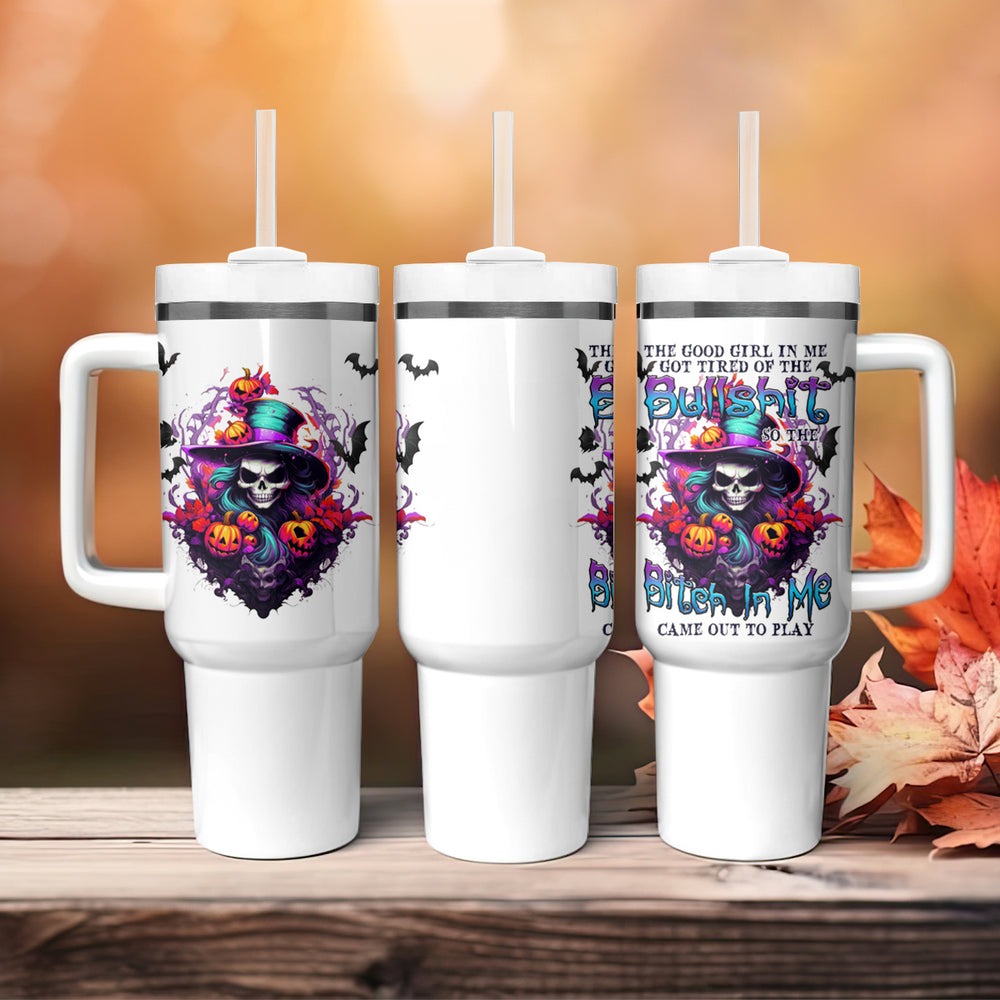 The Good Girl In Me Halloween Witch Tumbler With Handle TS04 The Good Girl In Me Halloween Witch Tumbler With Handle TS04