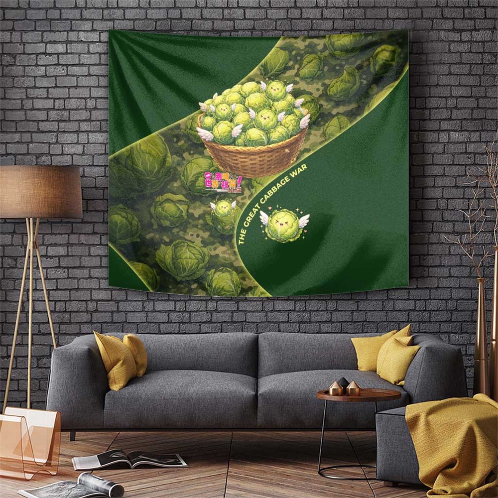 The Great Cabbage War Tapestry Whimsical Fantasy Game Art Style TS04 The Great Cabbage War Tapestry Whimsical Fantasy Game Art Style TS04