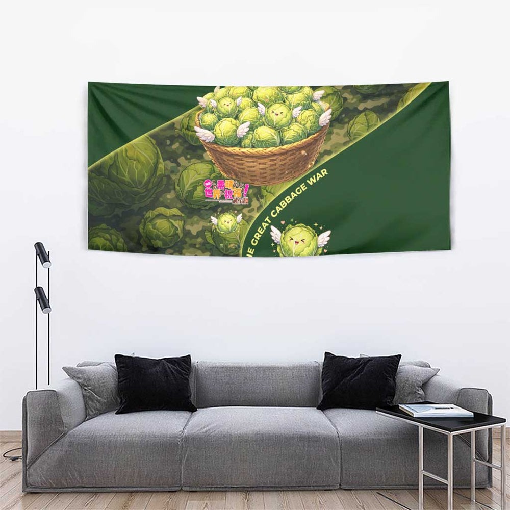 The Great Cabbage War Tapestry Whimsical Fantasy Game Art Style TS04 The Great Cabbage War Tapestry Whimsical Fantasy Game Art Style TS04