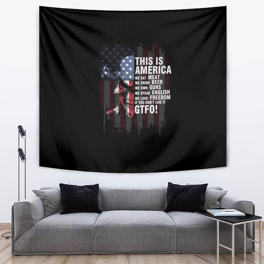 This Is America Patriotic Skull Tumbler With Handle TS04 This Is America Patriotic Skull Tumbler With Handle TS04