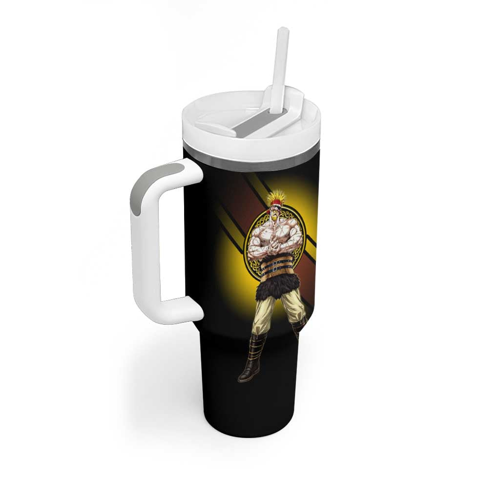 Thorkell Viking Berserker Tumbler With Handle Viking Manga Illustration Style TS04