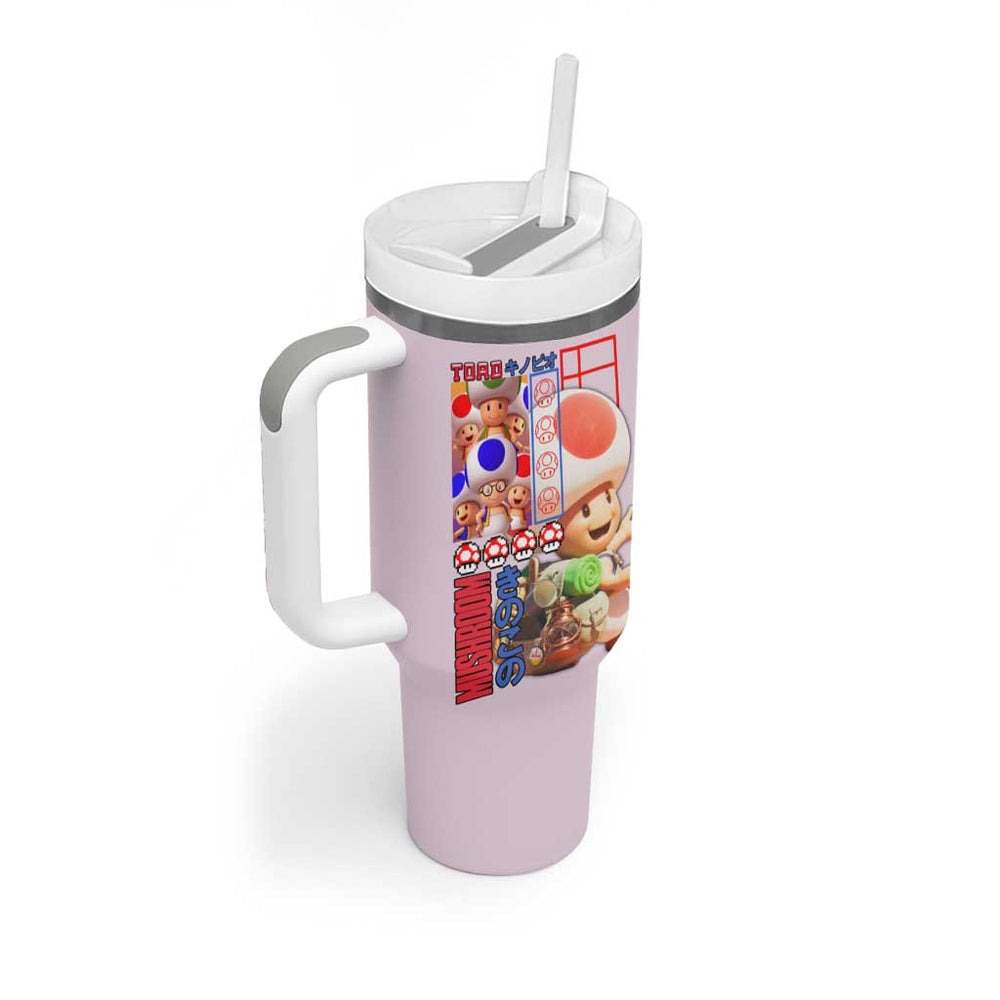 Toad Mario Bros Tumbler With Handle Japan Anime Style TS04 Toad Mario Bros Tumbler With Handle Japan Anime Style TS04