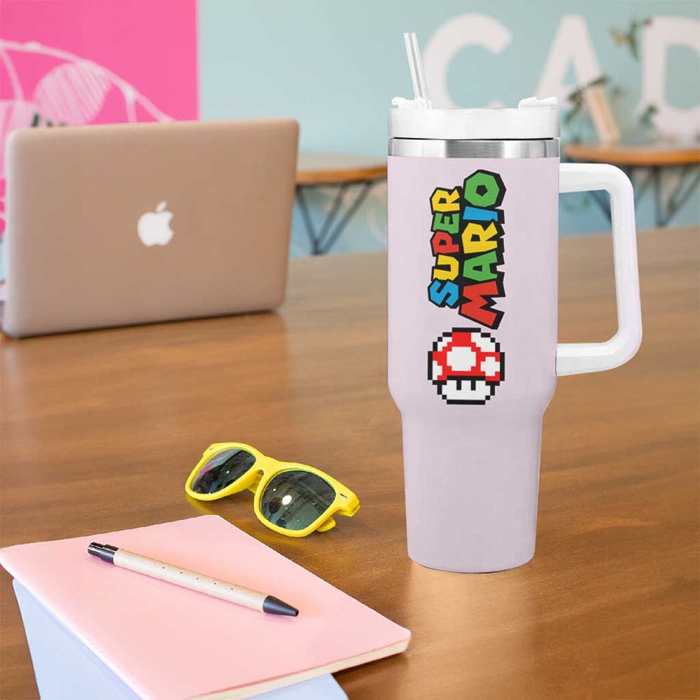 Toad Mario Bros Tumbler With Handle Japan Anime Style TS04 Toad Mario Bros Tumbler With Handle Japan Anime Style TS04