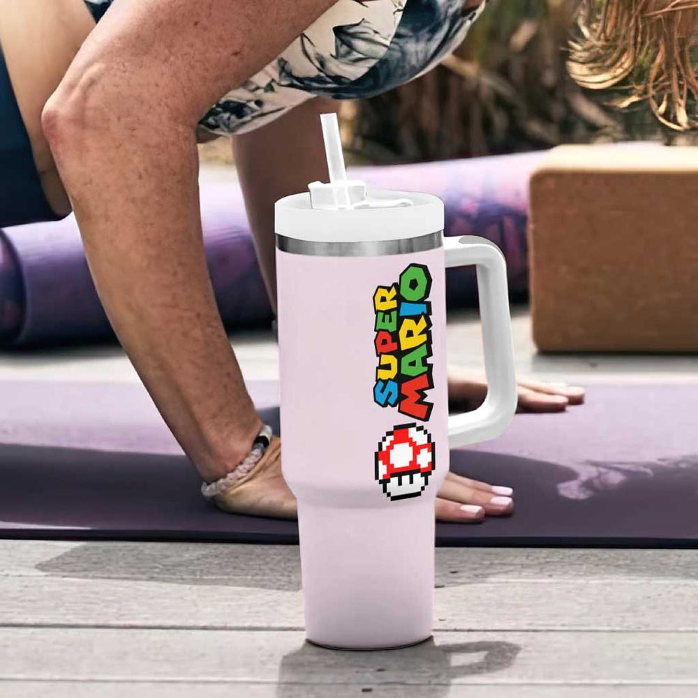 Toad Mario Bros Tumbler With Handle Japan Anime Style TS04 Toad Mario Bros Tumbler With Handle Japan Anime Style TS04