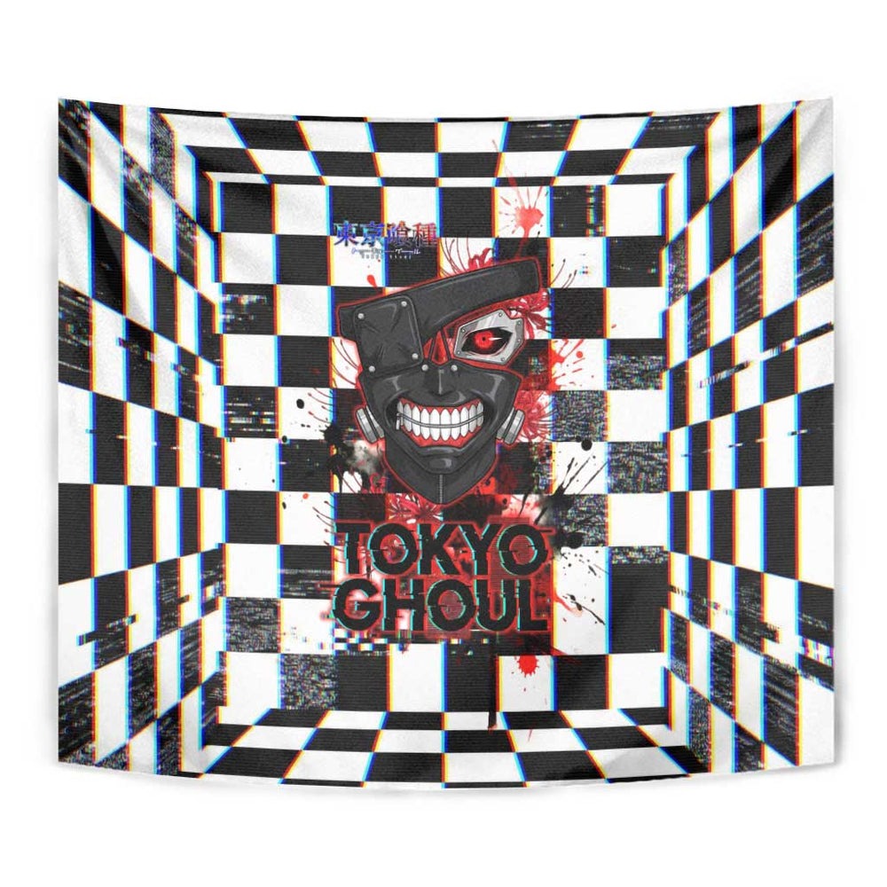 Tokyo Ghoul Kaneki Ken Tumbler With Handle Glitchcore Anime Style with Dark Checker Pattern TS04