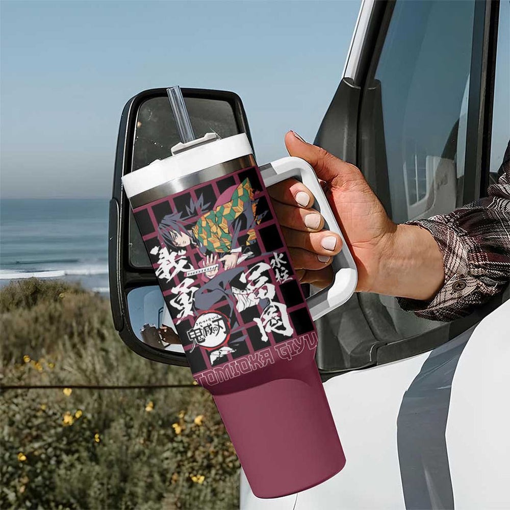 Tomioka Giyu - Demon Slayer Tumbler With Handle Anime Japan Style TS04 Tomioka Giyu - Demon Slayer Tumbler With Handle Anime Japan Style TS04