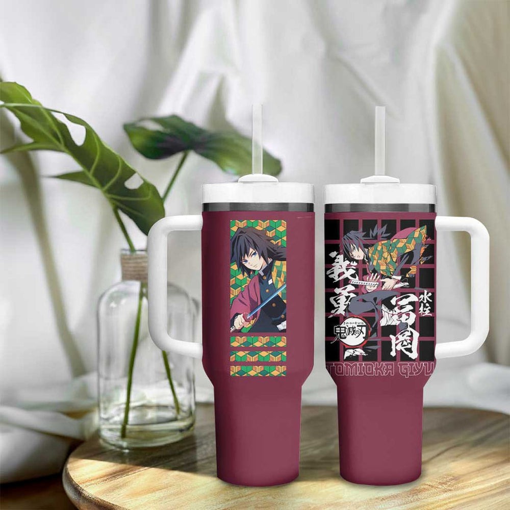Tomioka Giyu - Demon Slayer Tumbler With Handle Anime Japan Style TS04 Tomioka Giyu - Demon Slayer Tumbler With Handle Anime Japan Style TS04