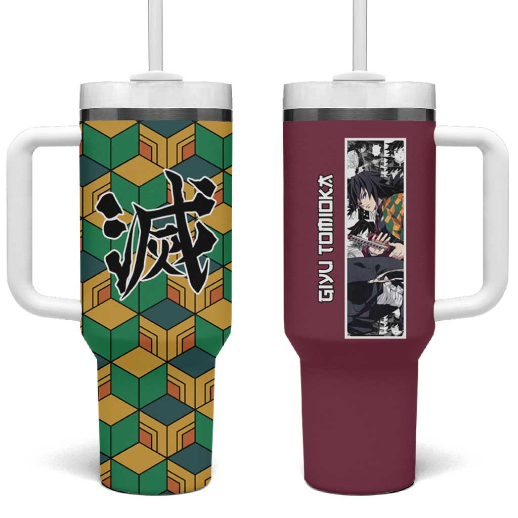 Tomioka Giyu Haori Demon Slayer Tumbler With Handle Anime Style TS04