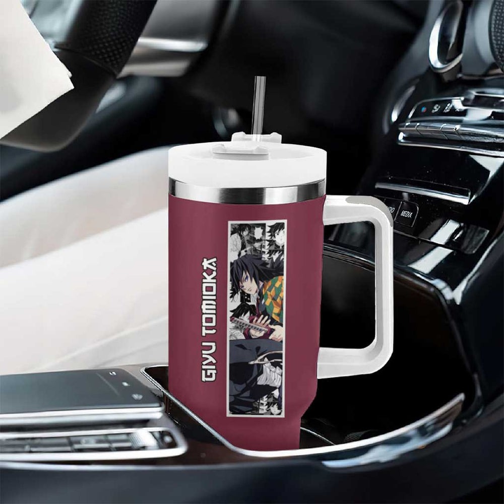 Tomioka Giyu Haori Demon Slayer Tumbler With Handle Anime Style TS04 Tomioka Giyu Haori Demon Slayer Tumbler With Handle Anime Style TS04