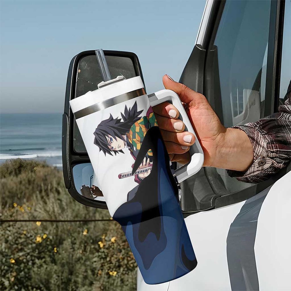 Tomioka Gyu - Demon Slayer Tumbler With Handle Anime Style TS04 Tomioka Gyu - Demon Slayer Tumbler With Handle Anime Style TS04