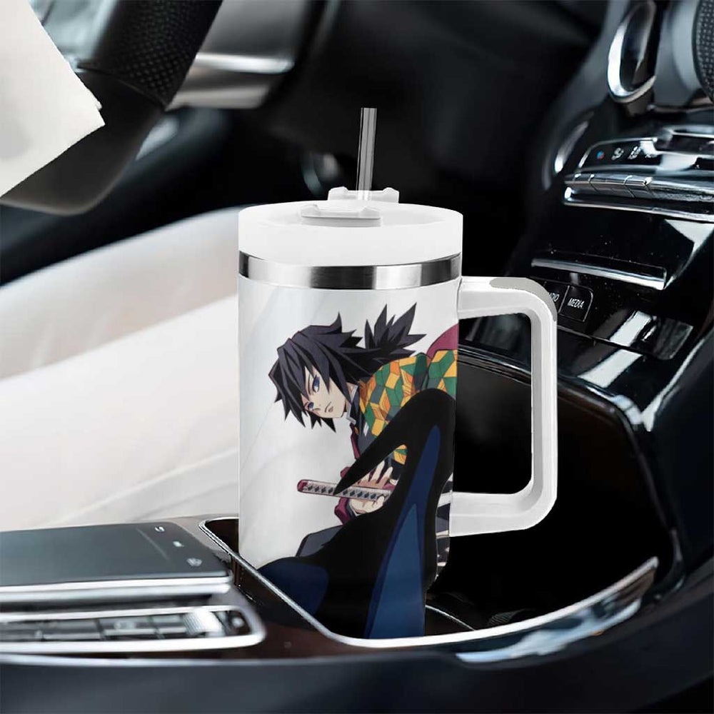 Tomioka Gyu - Demon Slayer Tumbler With Handle Anime Style TS04 Tomioka Gyu - Demon Slayer Tumbler With Handle Anime Style TS04