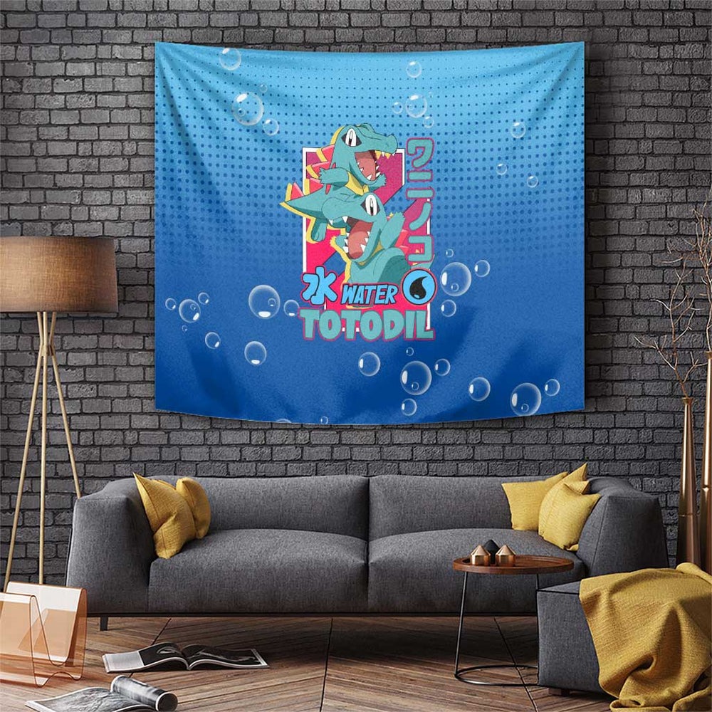 Totodile from Poké Tapestry with Water Type Power and Playful Pose Design TS04