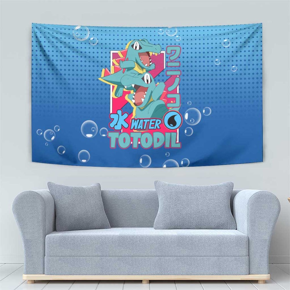 Totodile from Poké Tapestry with Water Type Power and Playful Pose Design TS04