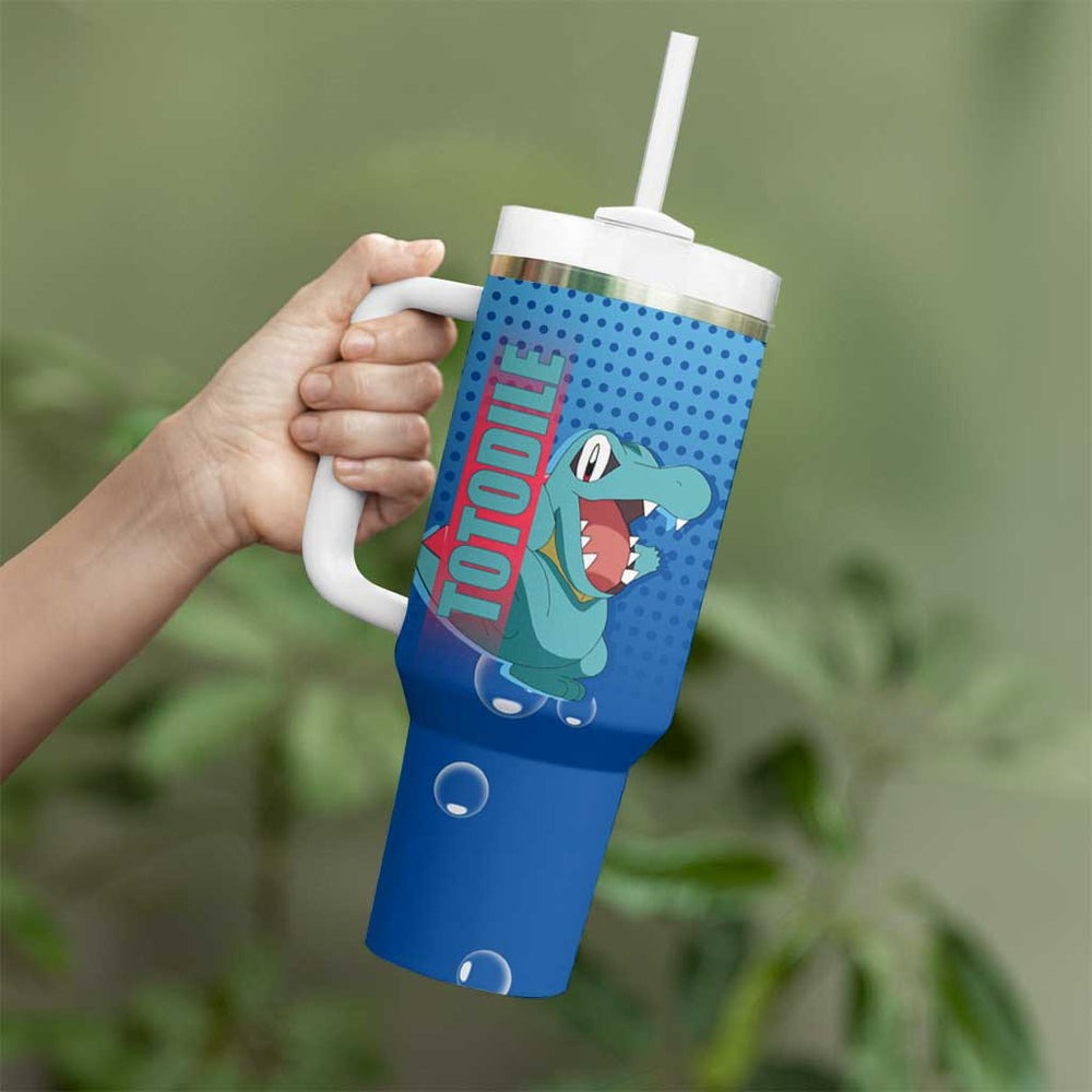 Totodile from Poké Tumbler With Handle with Water Type Power and Playful Pose Design TS04
