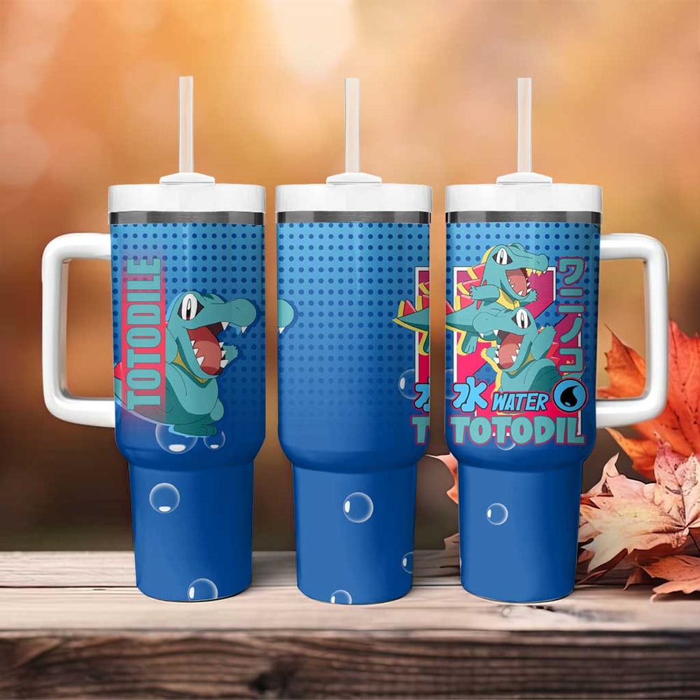 Totodile from Poké Tumbler With Handle with Water Type Power and Playful Pose Design TS04