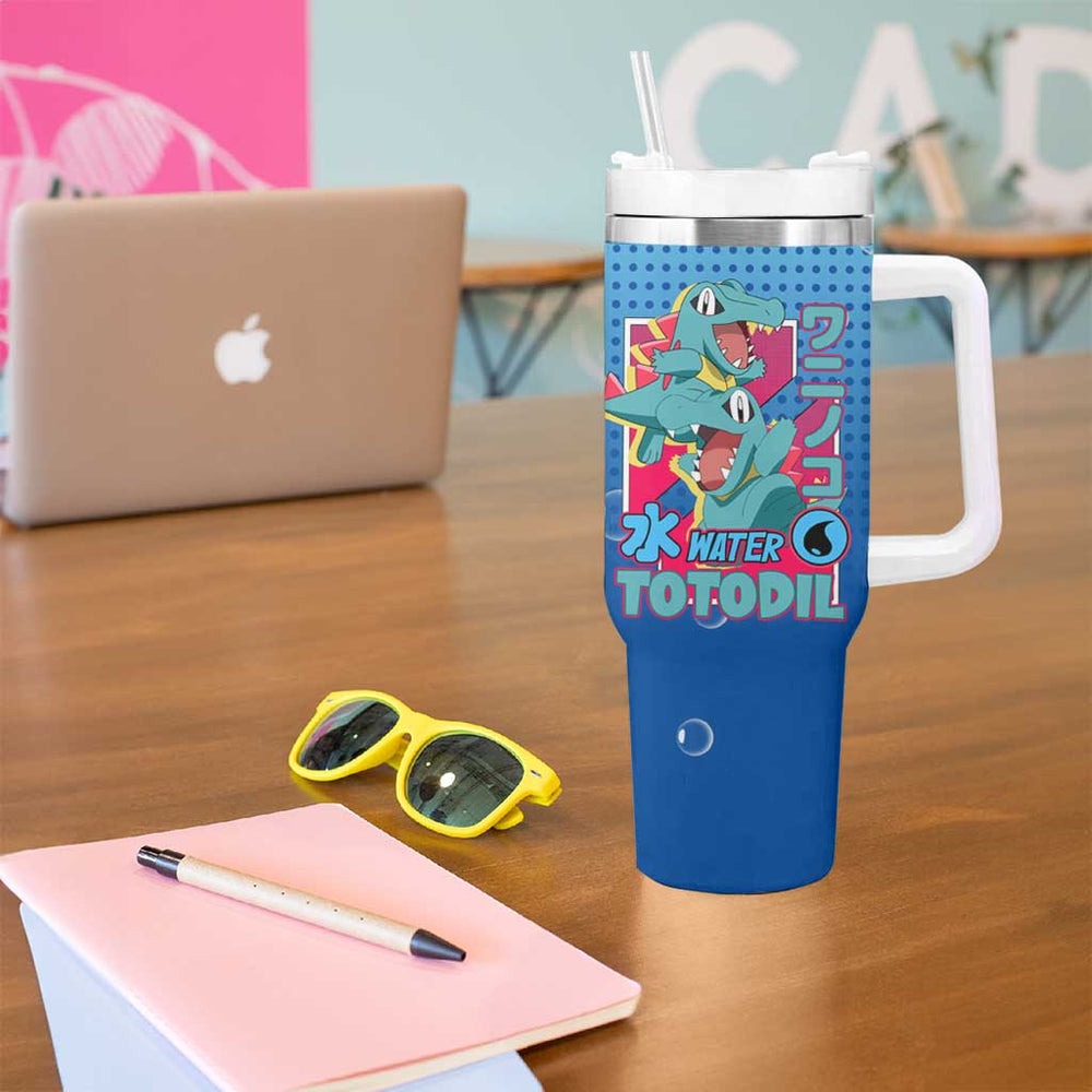 Totodile from Poké Tumbler With Handle with Water Type Power and Playful Pose Design TS04